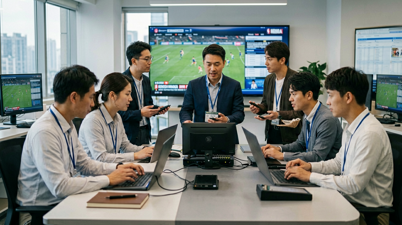 jiuyou.com 体育直播团队工作场景与设备展示